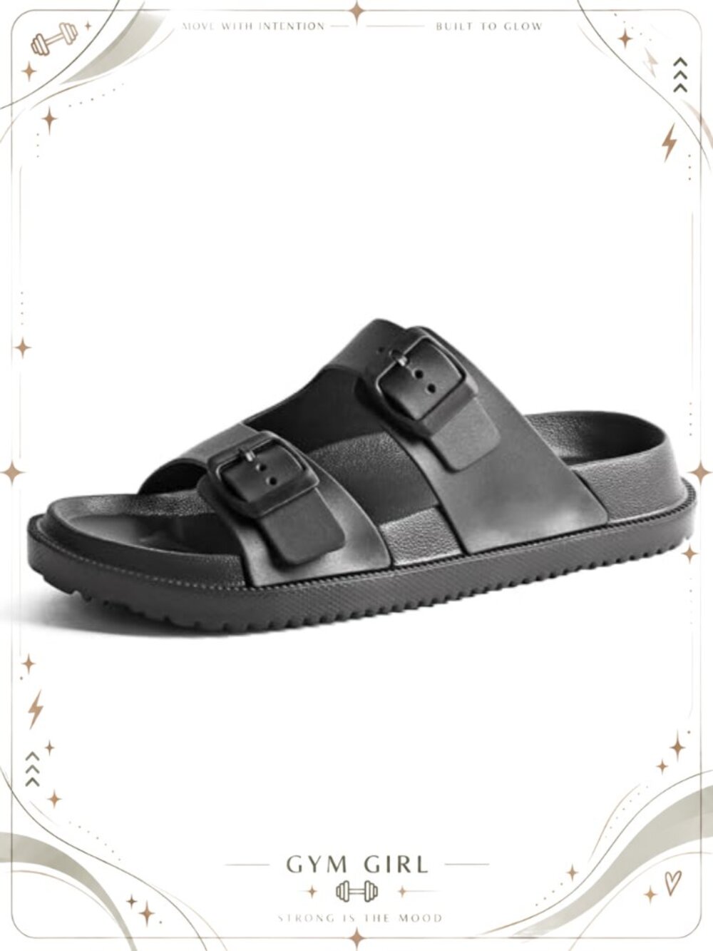 Unisex Slides Adjustable Buckle EVA Rubber Sandals